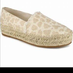 SPLENDID NWT Leopard neutral platform espadrille slip on shoe sz 6.5 Lilly